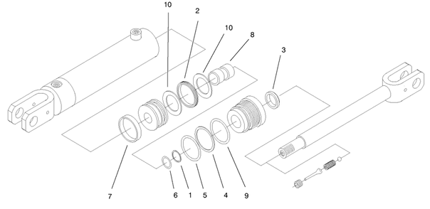 Hydraulic Cylinder No. 100-4163 Diagram and Parts List for 22305 991008 - 999999 Toro Lawn Tractor Accessories