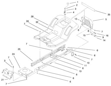 Frame & Body Assembly Diagram and Parts List for 71198 9900001 - 9999999 Toro Lawn Tractor