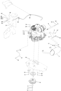 Engine, Clutch And Muffler Assembly Diagram and Parts List for 74952 403319825-999999999 Toro Lawn Mower