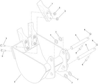 Bucket Assembly Diagram and Parts List for 23106 321000001 - 321999999 Toro Lawn Tractor Accessories