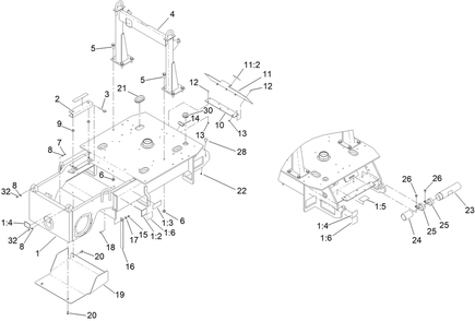Frame Assembly Diagram and Parts List for 68037 413000000 - 999999999 Toro Lawn Tractor Accessories