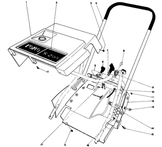 Shroud & Handle Assembly Diagram and Parts List for 38120 4000001 - 4999999 Toro Snow Blower