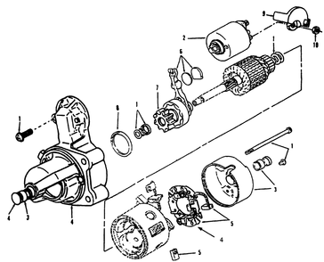 Starter Components Diagram and Parts List for 41-20OE03 2000001 - 2999999 Toro Lawn Tractor