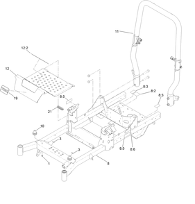 Frame And Roll-Over Protection System Assembly Diagram and Parts List for 74463 403351024-404314999 Toro Lawn Tractor