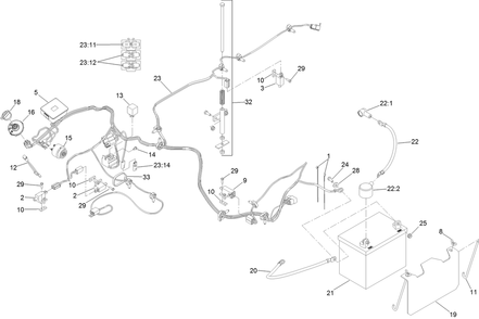 Electrical System Assembly Diagram and Parts List for 74313 402090000-403319680 Toro Lawn Tractor