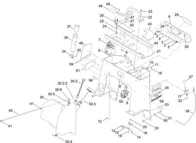 Tower And Fuel Tank Assembly Diagram and Parts List for 23214 414000000 - 999999999 Toro Stump Grinder