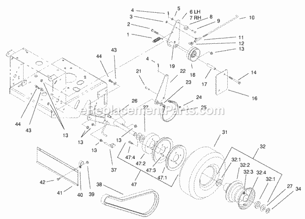 Wheel Drive Assembly Diagram and Parts List for 30194 220000001-220999999 Toro Lawn Mower