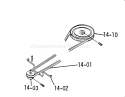 14.000 Drive Belt Pulleys Diagram and Parts List for 2-0210 1971 Toro Lawn Tractor