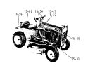 15.000 Seat, Decals, Misc. Trim Diagram and Parts List for 2-0210 1971 Toro Lawn Tractor