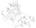 6.000 Brake Clutch Speed Control Linkage Diagram and Parts List for 2-4300 1974 Toro Lawn Tractor