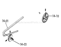 14.000 Drive Belts & Pulleys Diagram and Parts List for 2-4300 1974 Toro Lawn Tractor