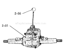 2.000 Transmission 3-Speed Diagram and Parts List for 2-4300 1974 Toro Lawn Tractor