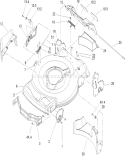 Deck, Side Chute and Rear Door Assembly Diagram and Parts List for 20003 250000001-250999999 - 2005 Toro Lawn Mower