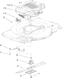 Engine and Blade Assembly Diagram and Parts List for 20005 260000001-260999999 - 2006 Toro Lawn Mower