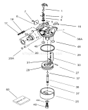 Carburetor Diagram and Parts List for 20007 240000001-240999999 - 2004 Toro Lawn Mower