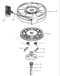 Recoil Starter Diagram and Parts List for 20009 220000001-220999999 - 2002 Toro Lawn Mower