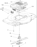 Engine and Blade Assembly Diagram and Parts List for 20009 250000001-250999999 - 2005 Toro Lawn Mower