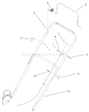 Handle And Controls Assembly Diagram and Parts List for 20010 220000001-220999999 - 2002 Toro Lawn Mower