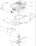 Engine and Blade Assembly Diagram and Parts List for 20012 250000001-250999999 - 2005 Toro Lawn Mower