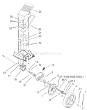 Front Axle and Transmission Assembly Diagram and Parts List for 20016 220000001-220300000 - 2002 Toro Lawn Mower