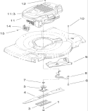 Engine and Blade Assembly Diagram and Parts List for 20017 260000001-260999999 - 2006 Toro Lawn Mower