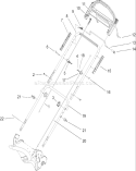 Handle Assembly Diagram and Parts List for 20017 260000001-260999999 - 2006 Toro Lawn Mower
