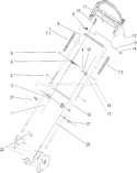 Handle Assembly Diagram and Parts List for 20014 230000001-230999999 - 2003 Toro Lawn Mower