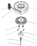 Recoil Starter Assembly Diagram and Parts List for 20016 230000001-230999999 - 2003 Toro Lawn Mower