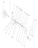 Gear Case & Wheel Assembly Diagram and Parts List for 20020 210000001-210999999 - 2001 Toro Lawn Mower