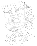 Housing & Handle Bracket Assembly Diagram and Parts List for 20020 210000001-210999999 - 2001 Toro Lawn Mower