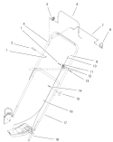 Handle and Controls Diagram and Parts List for 20020 9900001-9999999 - 1999 Toro Lawn Mower