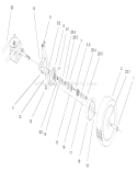 Gear Case & Wheel Assembly Diagram and Parts List for 20023 210000001-210999999 - 2001 Toro Lawn Mower