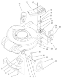 Housing & Bracket Assembly Diagram and Parts List for 20025 210000001-210999999 - 2001 Toro Lawn Mower
