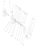 Gear Case And Wheel Assembly Diagram and Parts List for 20027 210000001-210999999 - 2001 Toro Lawn Mower