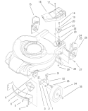 Housing And Bracket Assembly Diagram and Parts List for 20027 210000001-210999999 - 2001 Toro Lawn Mower