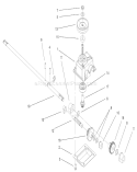 Gear Case Assembly Diagram and Parts List for 20028 210000001-210999999 - 2001 Toro Lawn Mower