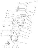 Handle and Controls Diagram and Parts List for 20025 200000001-200999999 - 2000 Toro Lawn Mower