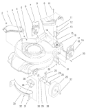 Housing, Handle Brackets and Wheel Assembly Diagram and Parts List for 20025 200000001-200999999 - 2000 Toro Lawn Mower