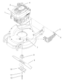 Engine and Blade Assembly Diagram and Parts List for 20033 220000001-220999999 - 2002 Toro Lawn Mower