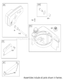 Muffler and Fuel Tank Diagram and Parts List for 20033 220000001-220999999 - 2002 Toro Lawn Mower