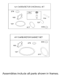 Carburetor Overhaul Kit Diagram and Parts List for 20033 220000001-220999999 - 2002 Toro Lawn Mower