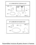Carburetor Overhaul Kit Diagram and Parts List for 20033 240000001-240999999 - 2004 Toro Lawn Mower
