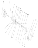 Gear Case & Wheel Assembly Diagram and Parts List for 20035 210000001-210999999 - 2001 Toro Lawn Mower