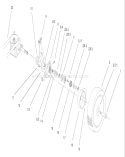 Gear Case and Wheel Assembly Diagram and Parts List for 20037 220000001-220999999 - 2002 Toro Lawn Mower