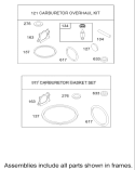 Carburetor Overhaul Kit Diagram and Parts List for 20037 220000001-220999999 - 2002 Toro Lawn Mower