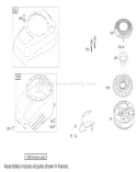 Blower Housing Assembly Diagram and Parts List for 20038 230000001-230999999 - 2003 Toro Lawn Mower