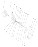 Gear Case and Wheel Assembly Diagram and Parts List for 20039 220000001-220999999 - 2002 Toro Lawn Mower