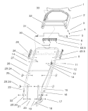Handle and Control Assembly Diagram and Parts List for 20039 220000001-220999999 - 2002 Toro Lawn Mower