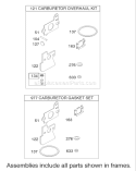 Carburetor Overhaul Kit Diagram and Parts List for 20039 220000001-220999999 - 2002 Toro Lawn Mower
