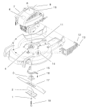 Engine and Blade Assembly Diagram and Parts List for 20042 210000001-210999999 - 2001 Toro Lawn Mower